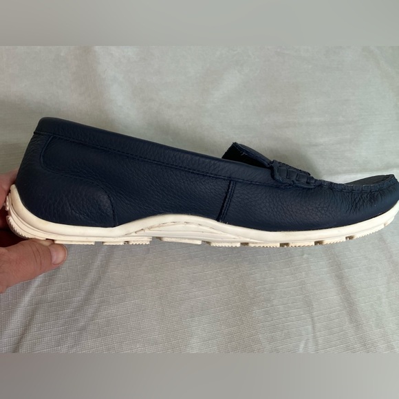 Clarks Dameo Vine Navy Blue Leather Penny Loafer Women Size 9M - Picture 8 of 16